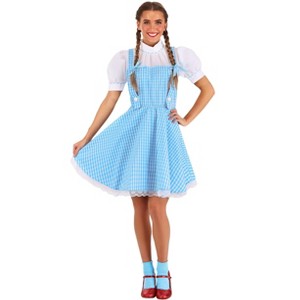 HalloweenCostumes.com Wizard of Oz Dorothy Costume for Women, Kansas Girl Blue Dress for Movie Cosplay, School Plays & Halloween - 1 of 4