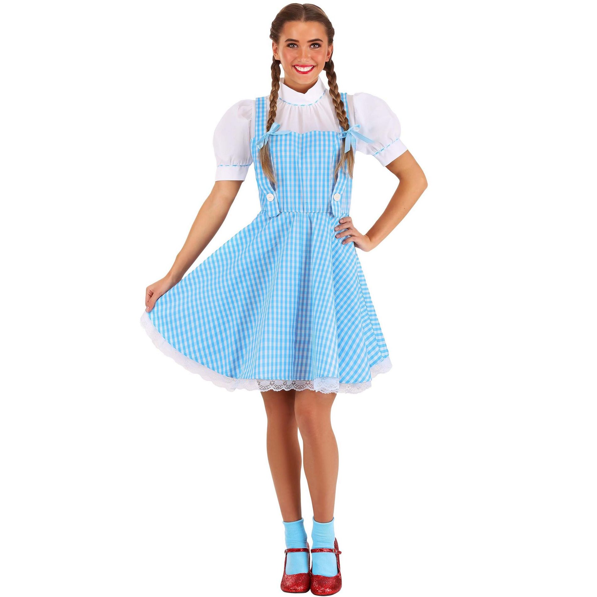 HalloweenCostumes.com Wizard of Oz Dorothy Costume for Women, Kansas Girl Blue Dress for Movie Cosplay, School Plays & Halloween