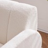 Dark upholstered armchair with plush fabric for comfortable reading, suitable for living rooms and bedrooms, made of teddy velvet material. - 3 of 4