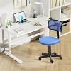 FurnituureR Desk Chair Low-Back, Mesh Study Task Chair Armless Ergonomic Swivel Adjustable Rolling Seating for Home Office Bedroom Study, Blue - 4 of 4