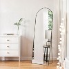 Beautyolove Arched Full Length Mirror, 71" x 30" Free Standing Floor Mirror, Modern Full Body Mirror with Stand, Black - 4 of 4