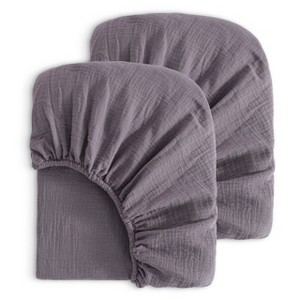 2 Pack Cotton Crib Sheets, Double-Layer Soft Fitted Sheets for Crib & Toddler Mattresses - NTBAY - 1 of 4
