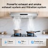 30 inch Range Hood with 3 Speed Exhaust Fan, 700CFM Kitchen Stove Vent Hood, Time Setting, 2x1.5W LED Lamps, 2 Dishwasher-safe Stainless Steel Filters - 3 of 4