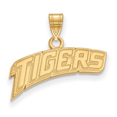 Black Bow Jewelry 14k Yellow Gold Plated Sterling Silver Louisiana State Fighting Tigers NCAA Small Pendant