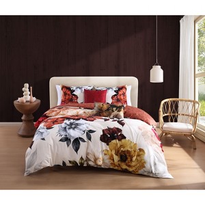 Bebejan Carnelian Flora 100% Cotton 5-Piece Reversible Comforter Set - 1 of 4