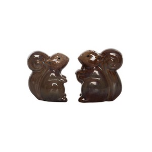 Transpac Ceramic 2.7 in. Brown Harvest Squirrel Salt and Pepper Shaker Set of 2 - 1 of 4