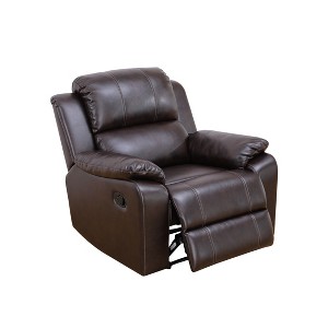MAYEERTY Power Recliner Chair, Breathable Leather Reclining Chair with Adjustable Backrest for Living Room, Brown - 1 of 4