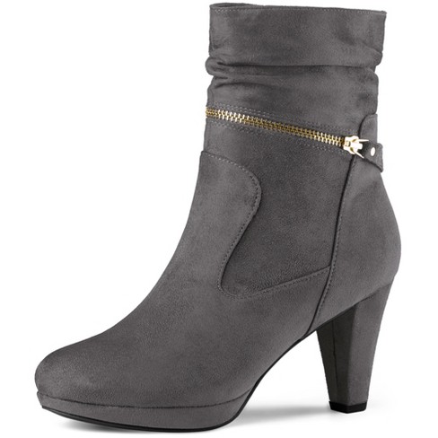 Womens gray sale mid calf boots