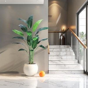 Whizmax Artificial Bird of Paradise Plant 6FT Fake Palm Tree, for Decor Faux Plants for Home Office with 17 Trunks Faux Leaves - 1 of 4