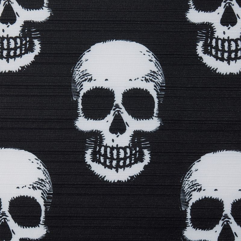 Kate Aurora Halloween Accents Black & White Spooky Skulls Fabric Shower Curtain - Standard Size, 3 of 4