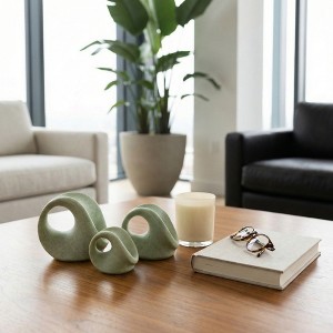 Sculptural Quartz Resin Sphere Statue Objects for Living Room