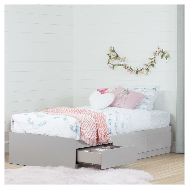 Twin Reevo Mates Bed with 3 Drawers Soft Gray - South Shore, 3 of 7