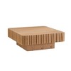 Sapphtopaz Modern Wooden Coffee Table with Sturdy Base Square Handcraft Drum Center Table Small Wood Coffee Table Home Decor for Living Room - 3 of 4