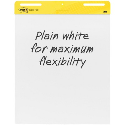 Post-It Self-Stick Easel Pad, 25 x 30 Inches, Unruled, White, 30 Sheets, Pack of 2