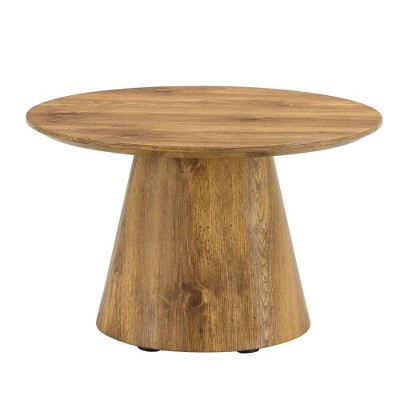 Infurnic End Tables Natural Wood Grain Texture Sticker, Exquisite Wood Grain Surface, Flexible Matching Tabletop Design, Brown, 25.6"*25.6"*15.7"