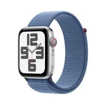 Apple Watch SE GPS + Cellular (2023, 2nd Generation) 44mm Silver Aluminum Case with Winter Blue Sport Loop
