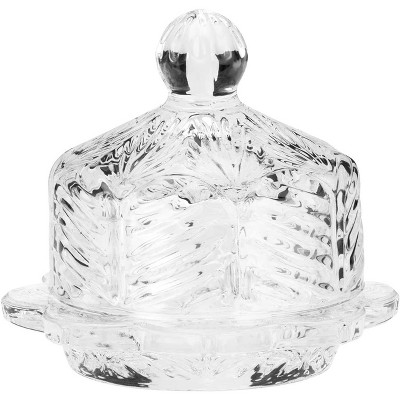 Amici Home Eloise Glass Butter Dish, Small Round Butter Keeper With ...