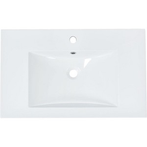 Bathroom Vanity with Sink 2 Soft Closing Doors Bathroom Cabinet Vanity Freestanding Cabinet Solid Wood Frame Resin Sink, White - 1 of 4