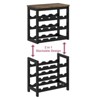 Itopfox 6-Tier Bamboo Wine Rack Freestanding Floor, 24 Bottles Wine Storage Shelves with Table Top, Stackable Display for Kitchen, Bar Rustic Brown - 3 of 4