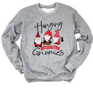 Simply Sage Market Women's Graphic Sweatshirt Hanging With My Gnomies - 1 of 2