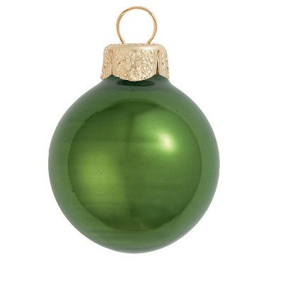 Northlight 2ct Pearl Glass Ball Christmas Ornament Set 6" - Green