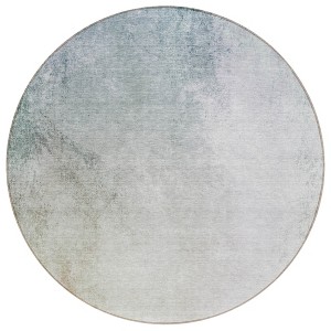 Beige Sky Blue And Teal Blue Ombre Washable Indoor Outdoor Area Rug - 1 of 4