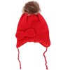CTM Girl's One Size Fits Most Knit Winter Beanie with Pom Bow and Ear Flaps - 4 of 4