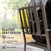 Aghana Digitals 2-Pack Dark Brown Galvanized Steel Patio Dining Chairs with Slatted Design, - 3 of 4