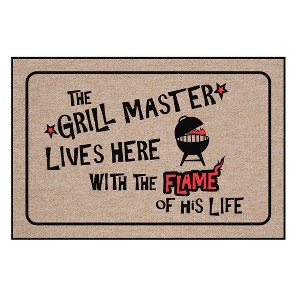 Collections Etc The Grill Master Lives Here With His Flame Doormat 1'6"x2'3" Food - 1 of 2