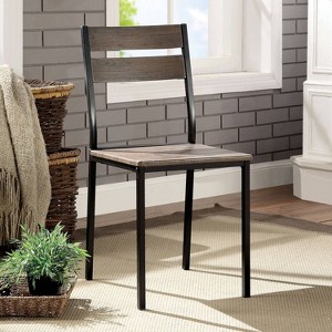 24/7 Shop At Home Set of 2 Verve Metal Dining Chair Antique Brown - 1 of 3