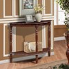 Whisen Retro Circular Curved Half-Moon Console Table with Cloud Design Top and Open Shelf - 2 of 4