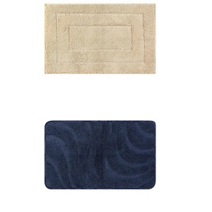 Unique Bargains 2Pcs Bathroom Floor Non-Slip Geometry Absorbent Washable Mat Soft Bath Mats - 1 of 4