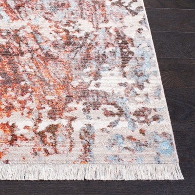 Vintage Persian Blue and Brown Synthetic Runner Rug