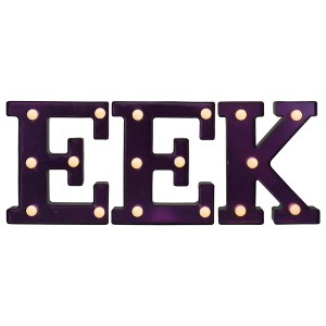 Northlight LED Lighted EEK Halloween Marquee Sign - 6.5" - Purple - Warm White Lights - 1 of 4
