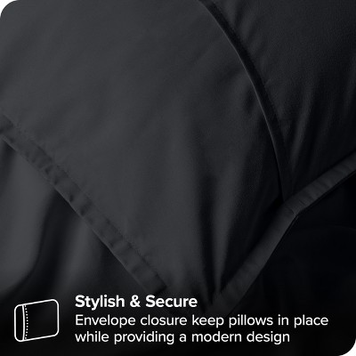 Black Hypoallergenic Cotton Standard Pillow Sham Set