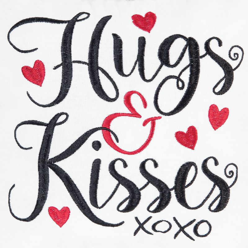 C&F Home 10" x 10" Hugs & Kisses Embroidered Valentine's Day  Petite  Size Accent Throw  Pillow, 4 of 6