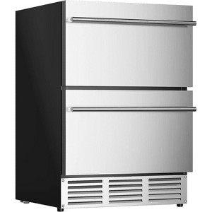 EUHOMY 24" Under Counter Dual Zone Bottle Cooler in Stainless Steel - 1 of 4