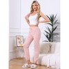 INSPIRE CHIC Womens Cotton Pajamas Drawstring Elastic Waist Striped Pants with Pockets - 2 of 4