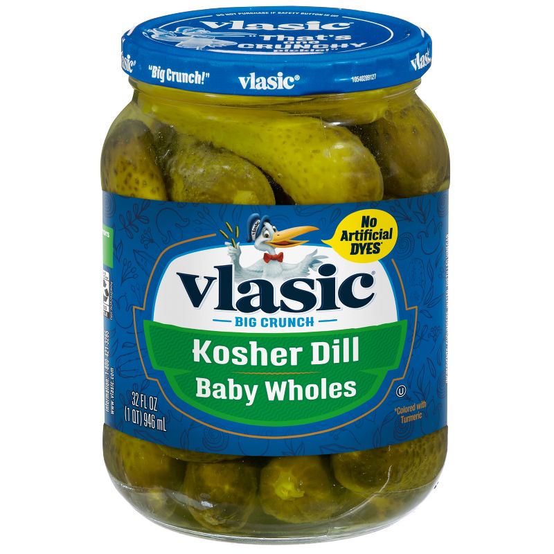 Vlasic Baby Whole Kosher Dill Pickles - 32 fl oz, 1 of 6