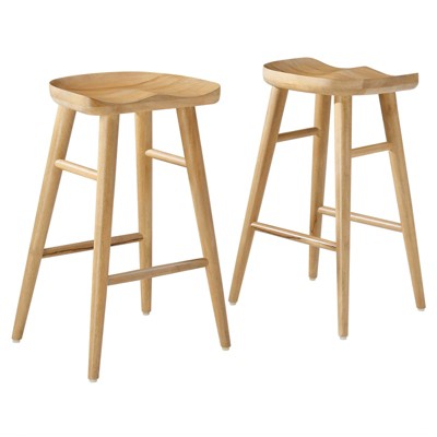 Modway Saville Backless Wood Counter Stools - Set of 2