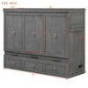 Full/Queen Size Murphy Bed with USB Port and a Large Drawer - ModernLuxe - 4 of 4