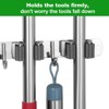 Itopfox 5 Racks and 4 Hooks Wall Mount Mop and Broom Holder, Self Adhesive Heavy Duty Organizer Storage Tool Racks for Kitchen Garden Laundry Garage - 4 of 4