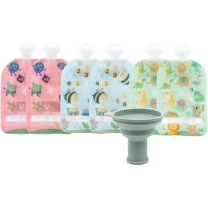 WeeSprout Double Zipper Reusable Food Pouches for Babies & Toddlers, 6-Pack - 1 of 4