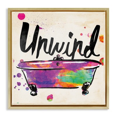 Stupell Industries Unwind Rainbow Colors Icon Bath, 18" x 18"