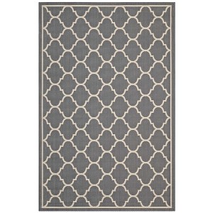 Modway Avena 9x12 Area Rug - Moroccan Quatrefoil Trellis Pattern Indoor/Outdoor Rug in Beige and Gray, Soft Polypropylene Weave - 1 of 4