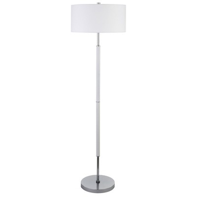 Hudson and Canal 2-Light Floor Lamp with Fabric Shade