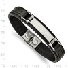 Black Bow Jewelry Men's Stainless Steel & 13mm Black Leather I.D. Bracelet, 8.25 Inch - 4 of 4