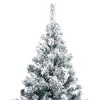 vidaXL Artificial Christmas Tree with Flocked Snow Green 8 ft PVC - 3 of 4