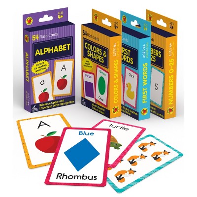 Brighter Child 4-Pack Early Learning Flash Card Bundle, Grade PK-1 (216 cards)