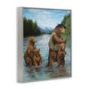 Stupell Industries Brown Grizzly Bear Family Fishing Mountain Lake Landscape Black Framed Giclee Art - 3 of 4